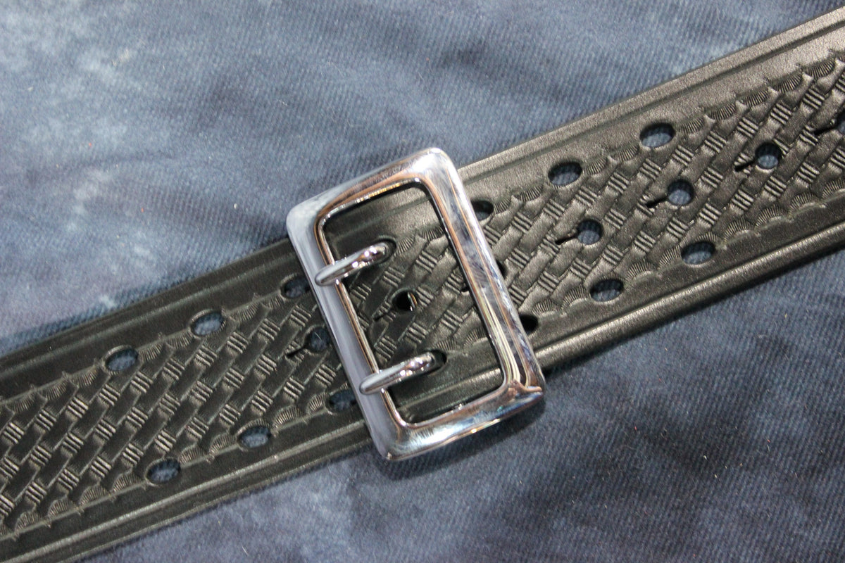 Duty Belt with Basketweave Embossing and Sam Brown Buckle and Stud - view 9