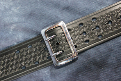 Duty Belt with Basketweave Embossing and Sam Brown Buckle and Stud - view 9
