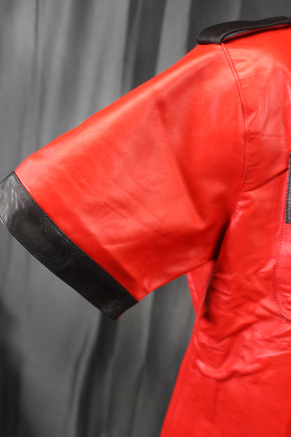 OnF Leather Shirts in Red with Black Highlights - view 2
