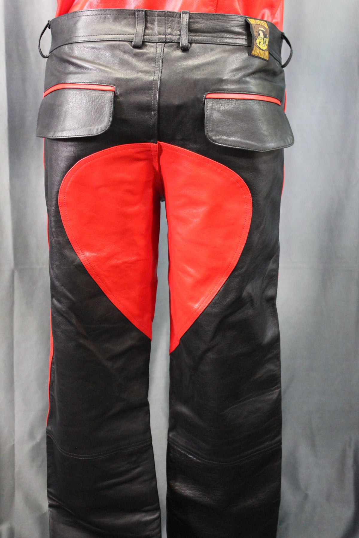 The Otter and The Fox Leather Formal Pants in Black with Red Highlights - view 5