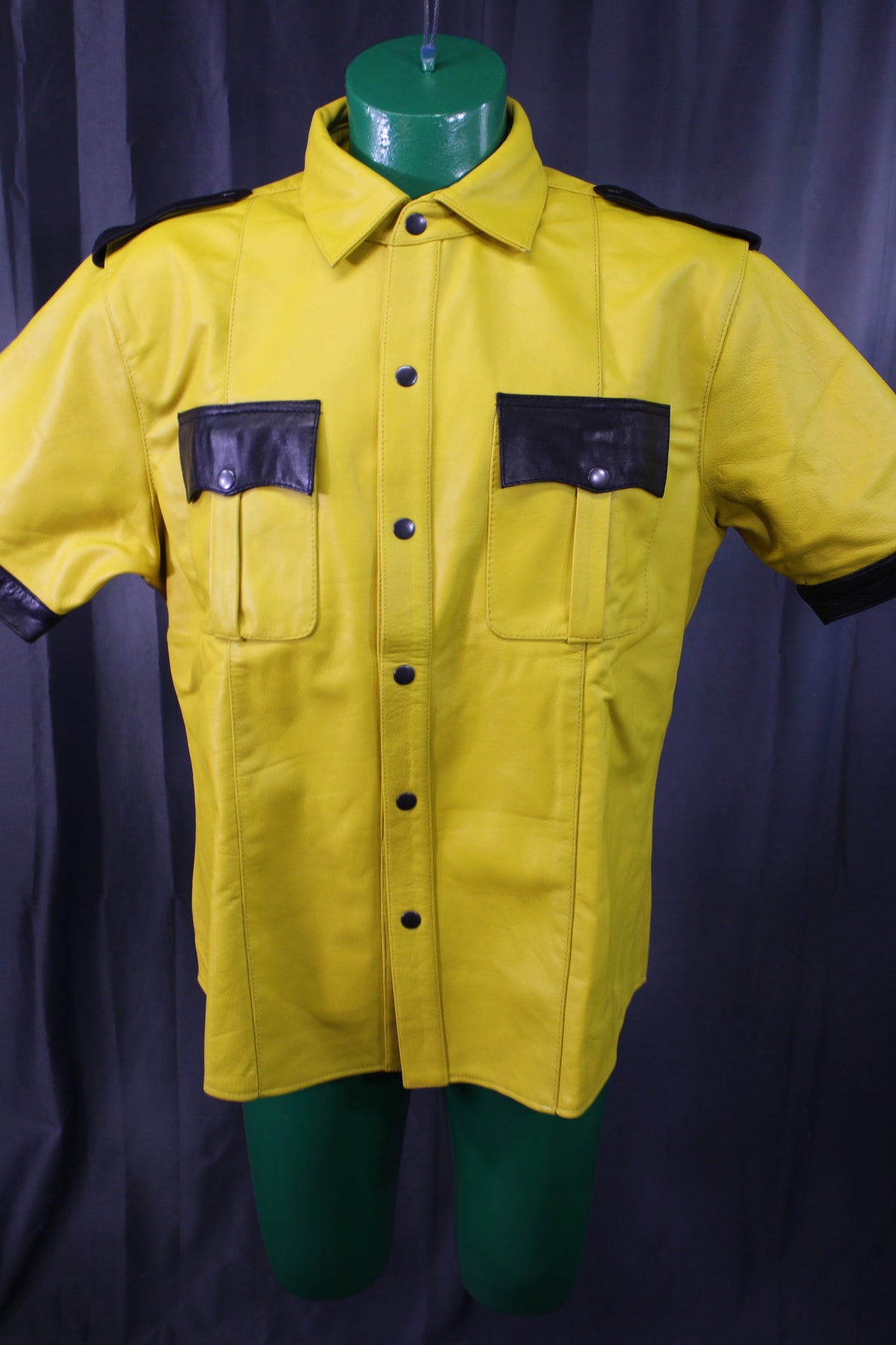 OnF Leather Shirts in Yellow with Black Highlights - view 2
