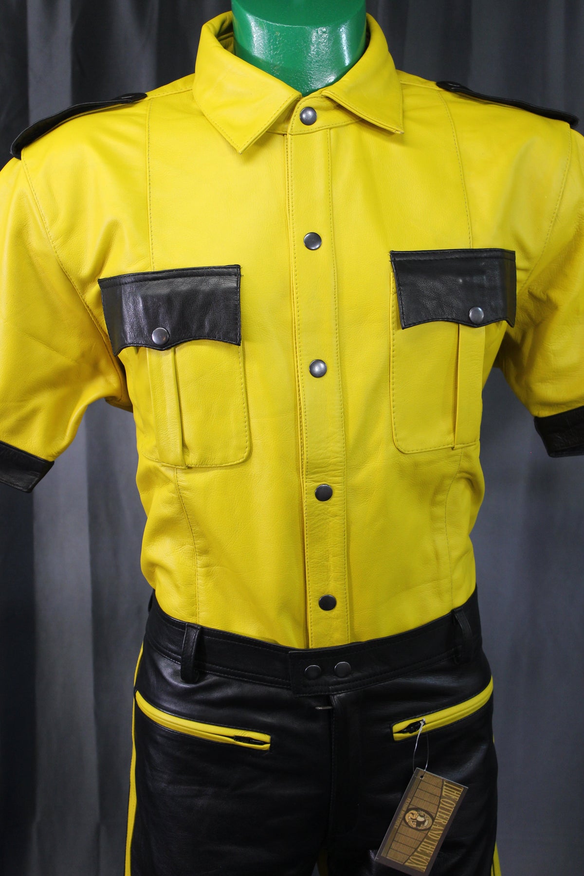 OnF Leather Shirts in Yellow with Black Highlights - view 7