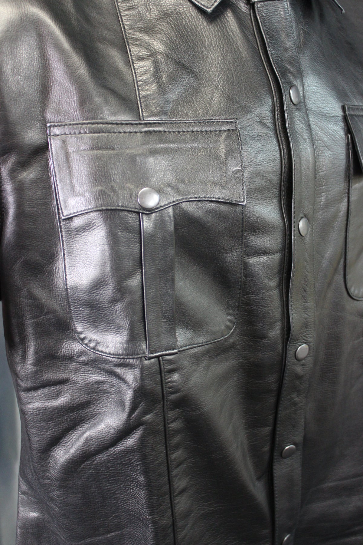 OnF Leather Shirts in Classic Black - view 2