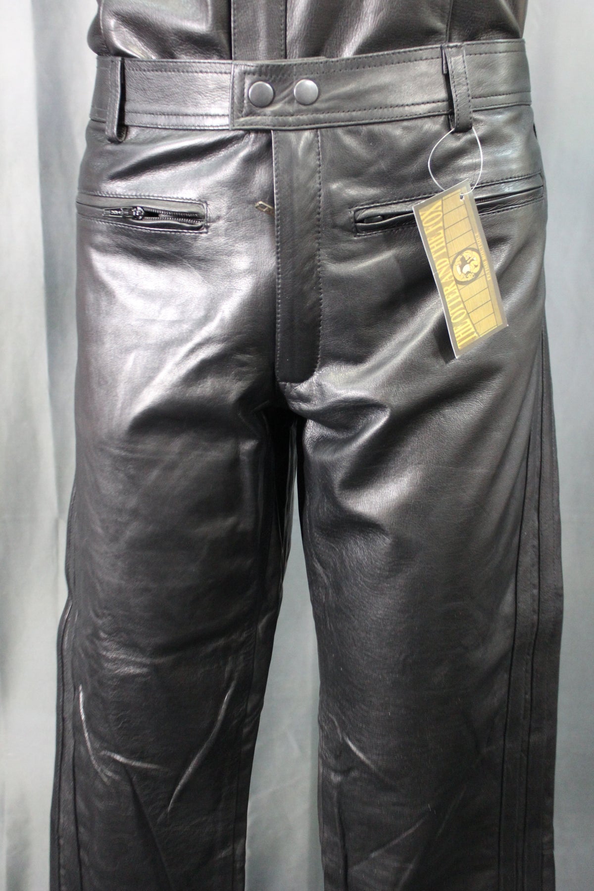 OnF Leather Formal Pants in Black - front view