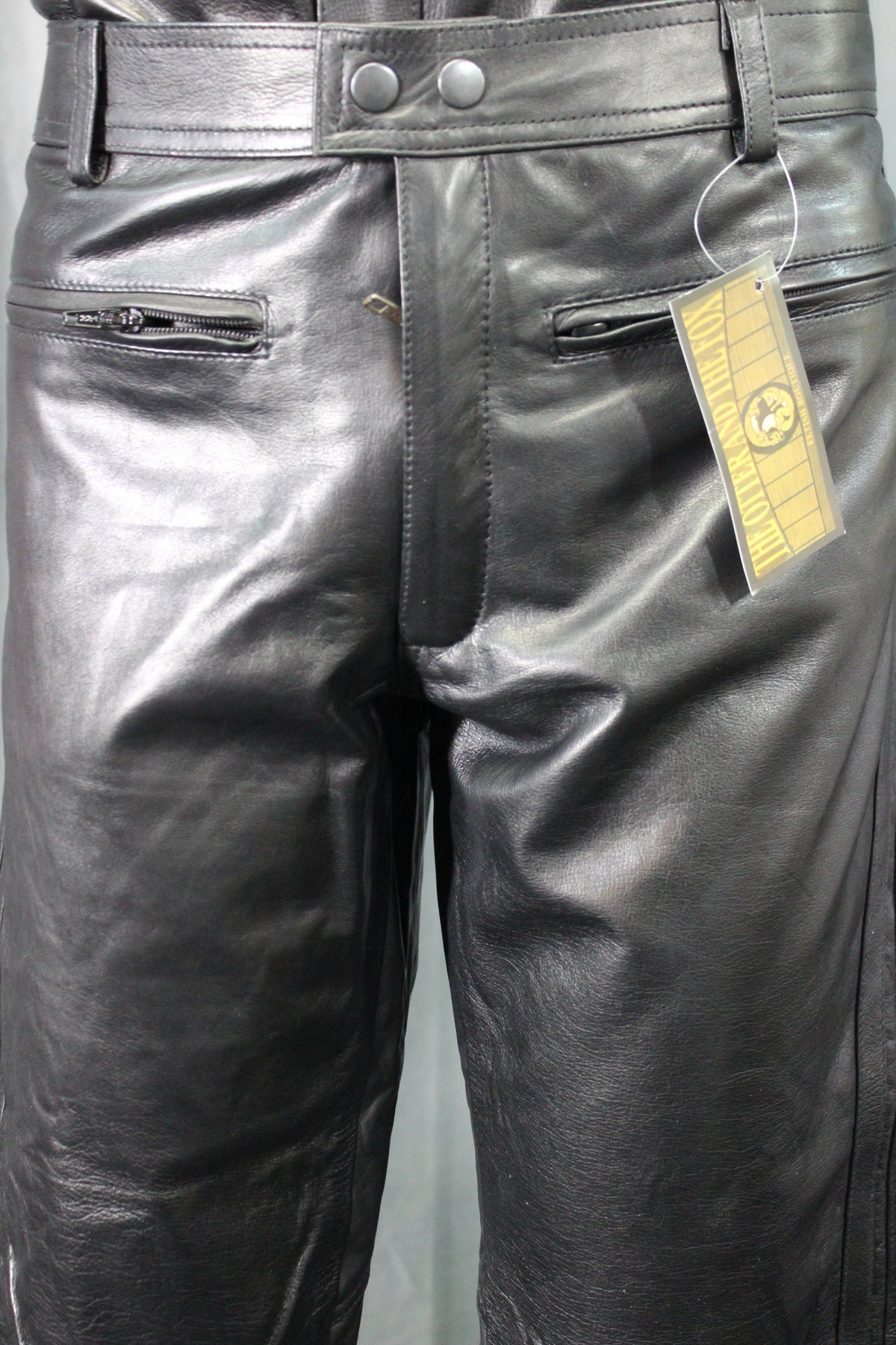 OnF Leather Formal Pants in Black - view 2
