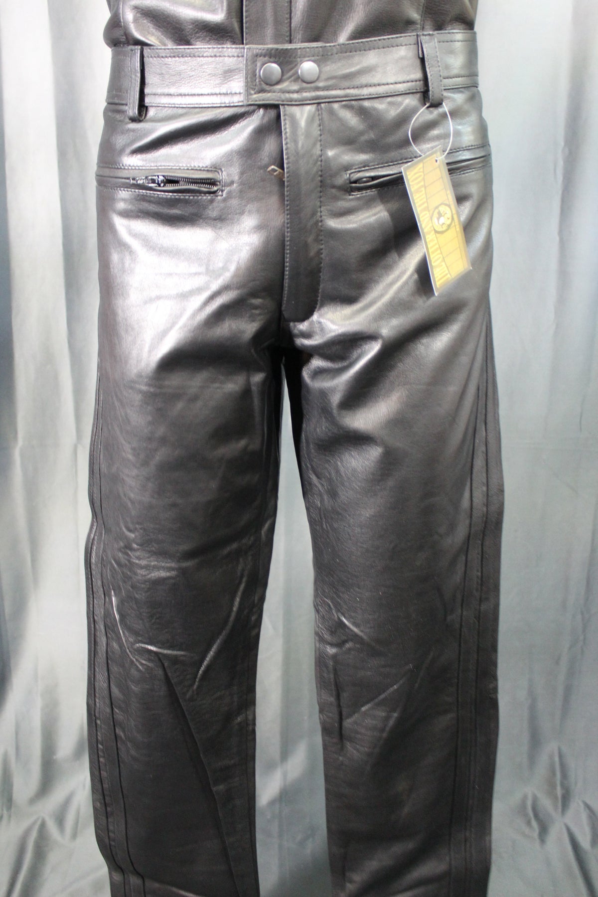 OnF Leather Formal Pants in Black - view 3