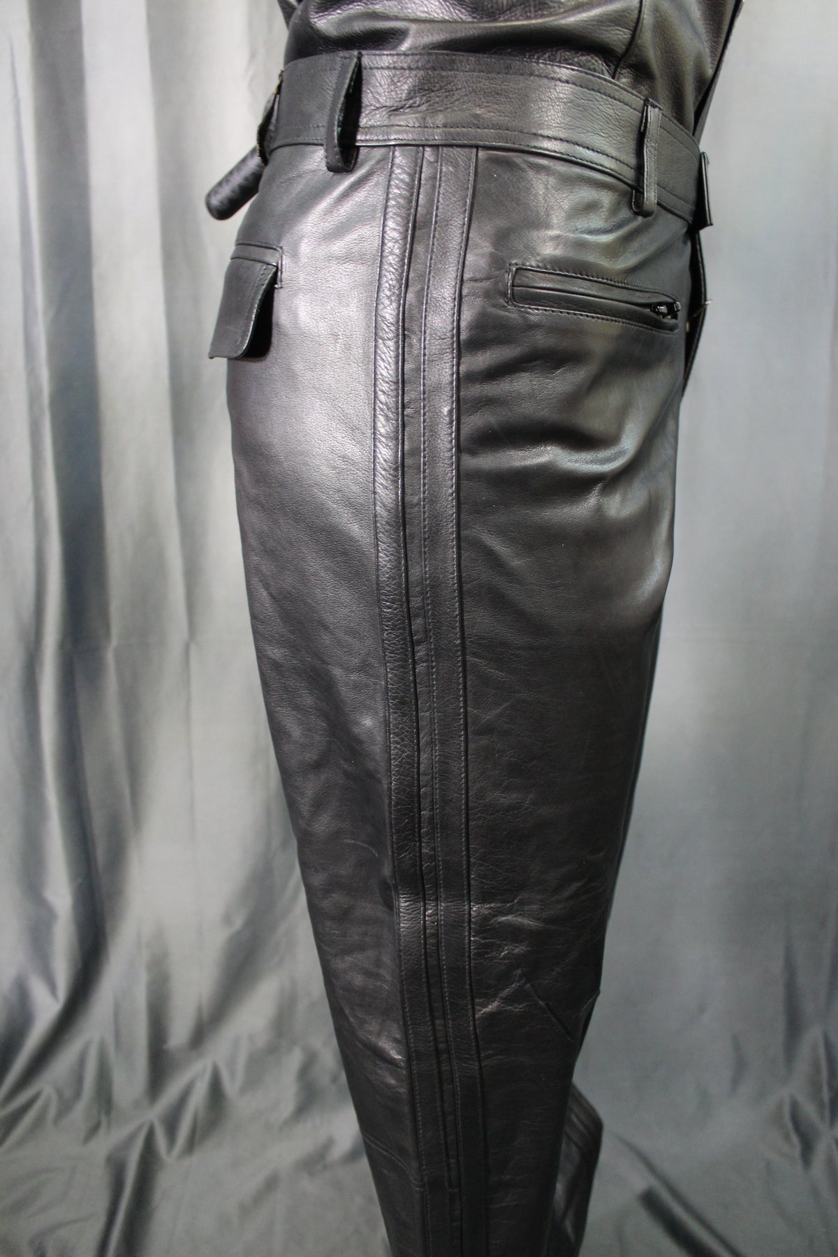 OnF Leather Formal Pants in Black - view 4
