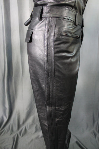 OnF Leather Formal Pants in Black - view 4