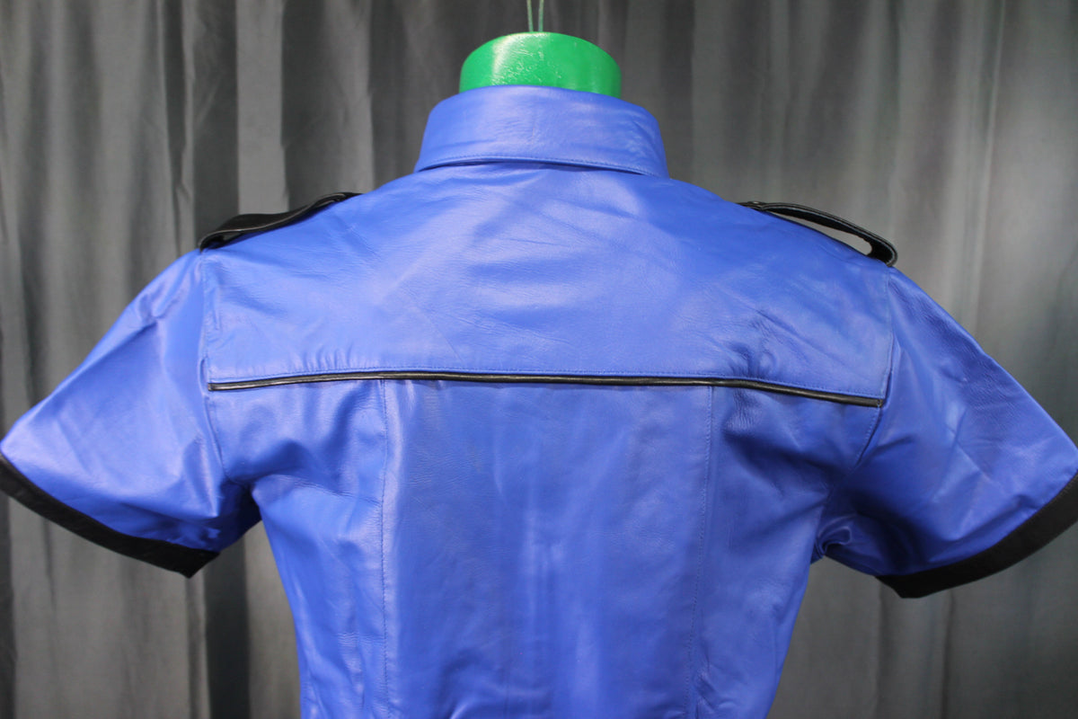 OnF Leather Shirts in Blue with Black Highlights - view 4