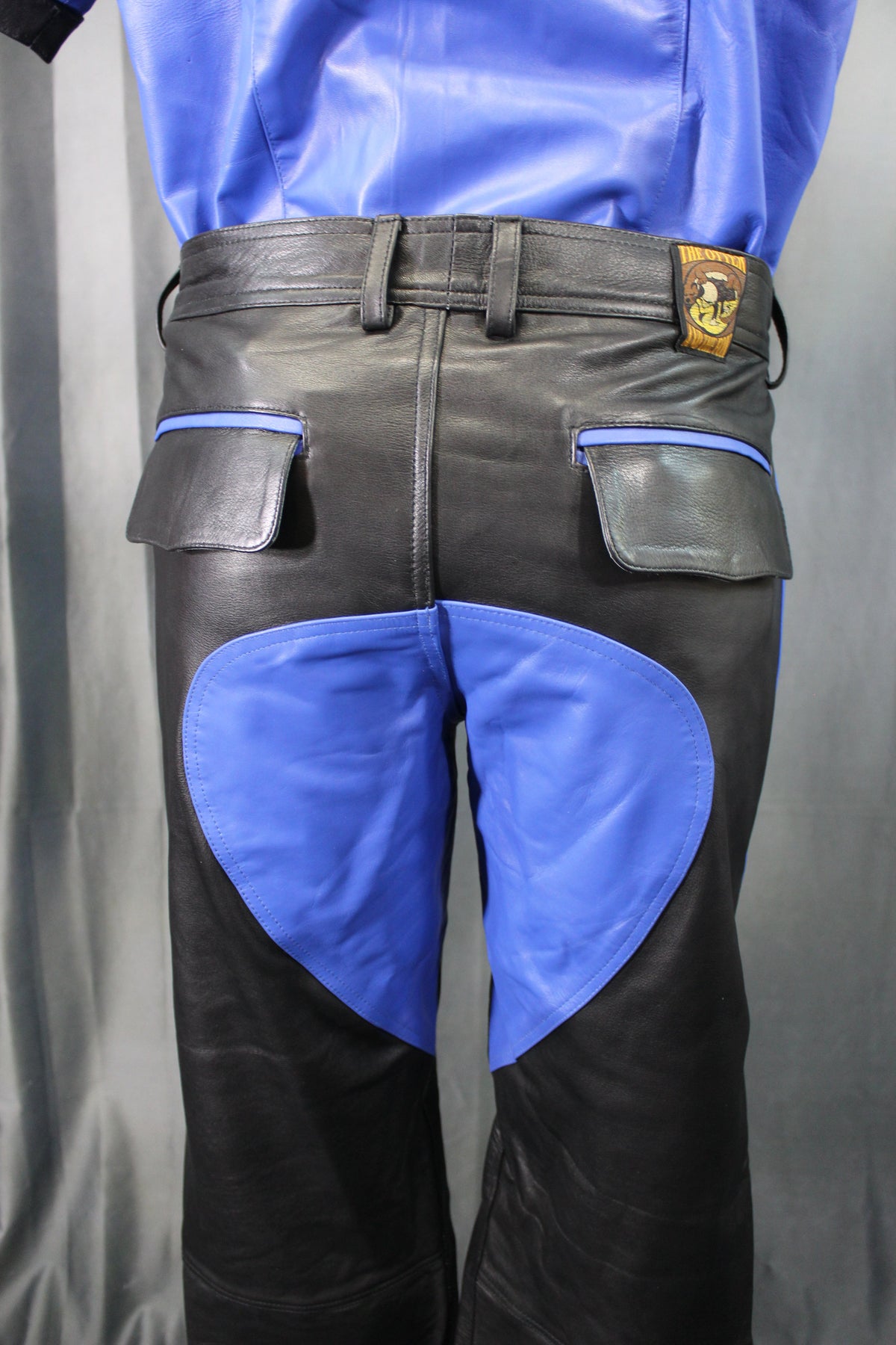 The Otter and The Fox Leather Formal Pants in Black with Blue Highlights - view 4