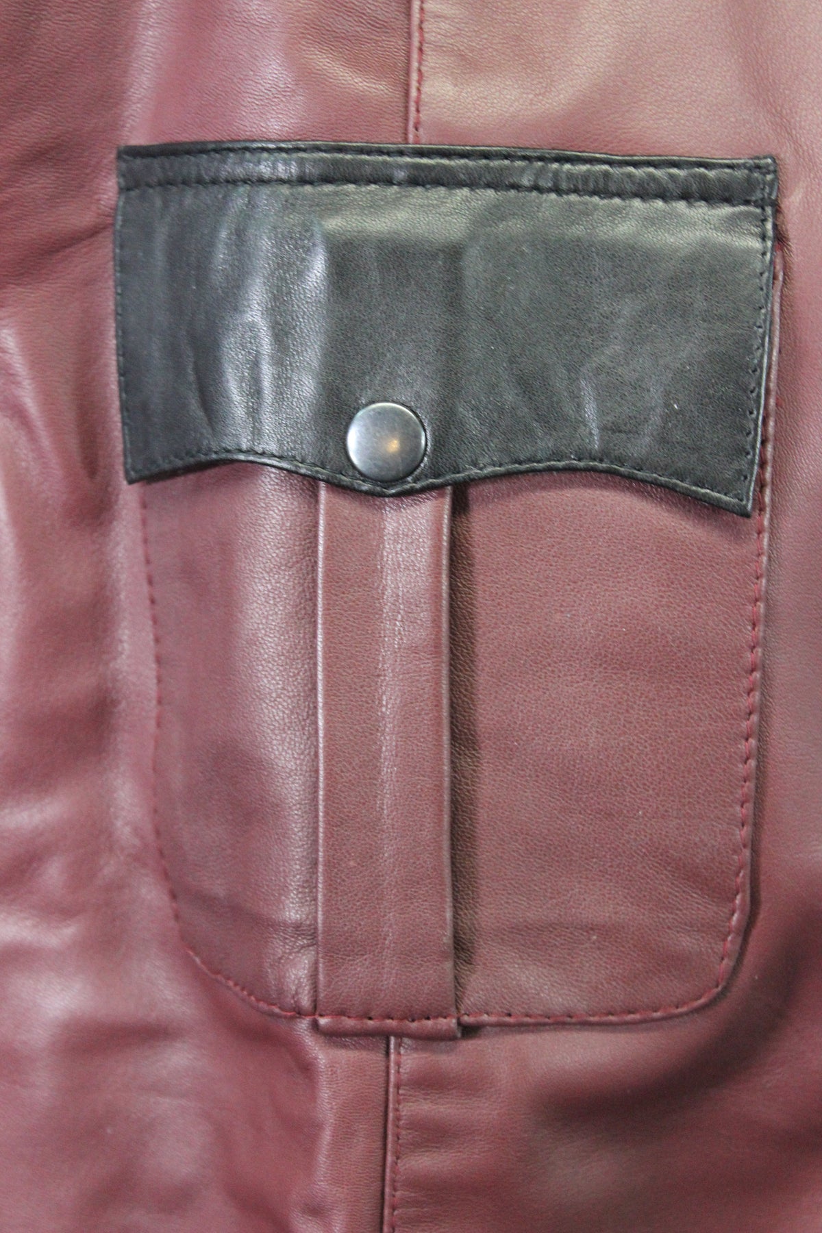 OnF Leather Shirts in Burgundy with Black Highlights - view 3