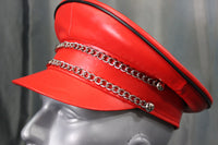 OnF Muir Cap in Red with Black Trim - front view