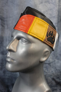 Bear Pride Leather Garrison Cap - front view