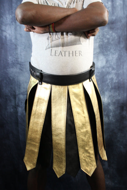Leather Gladiator Kilt - front view