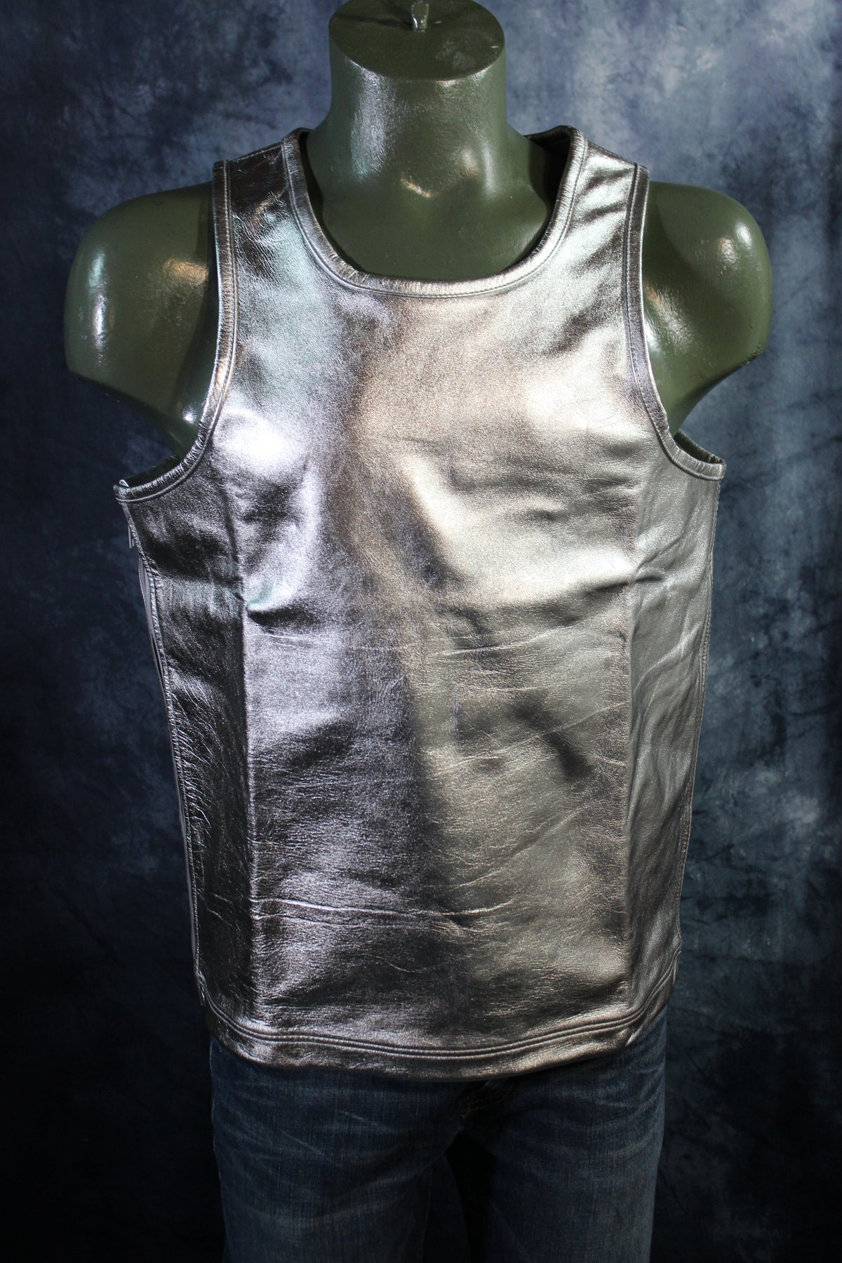OnF Leather Tank Tops in Silver - view 2