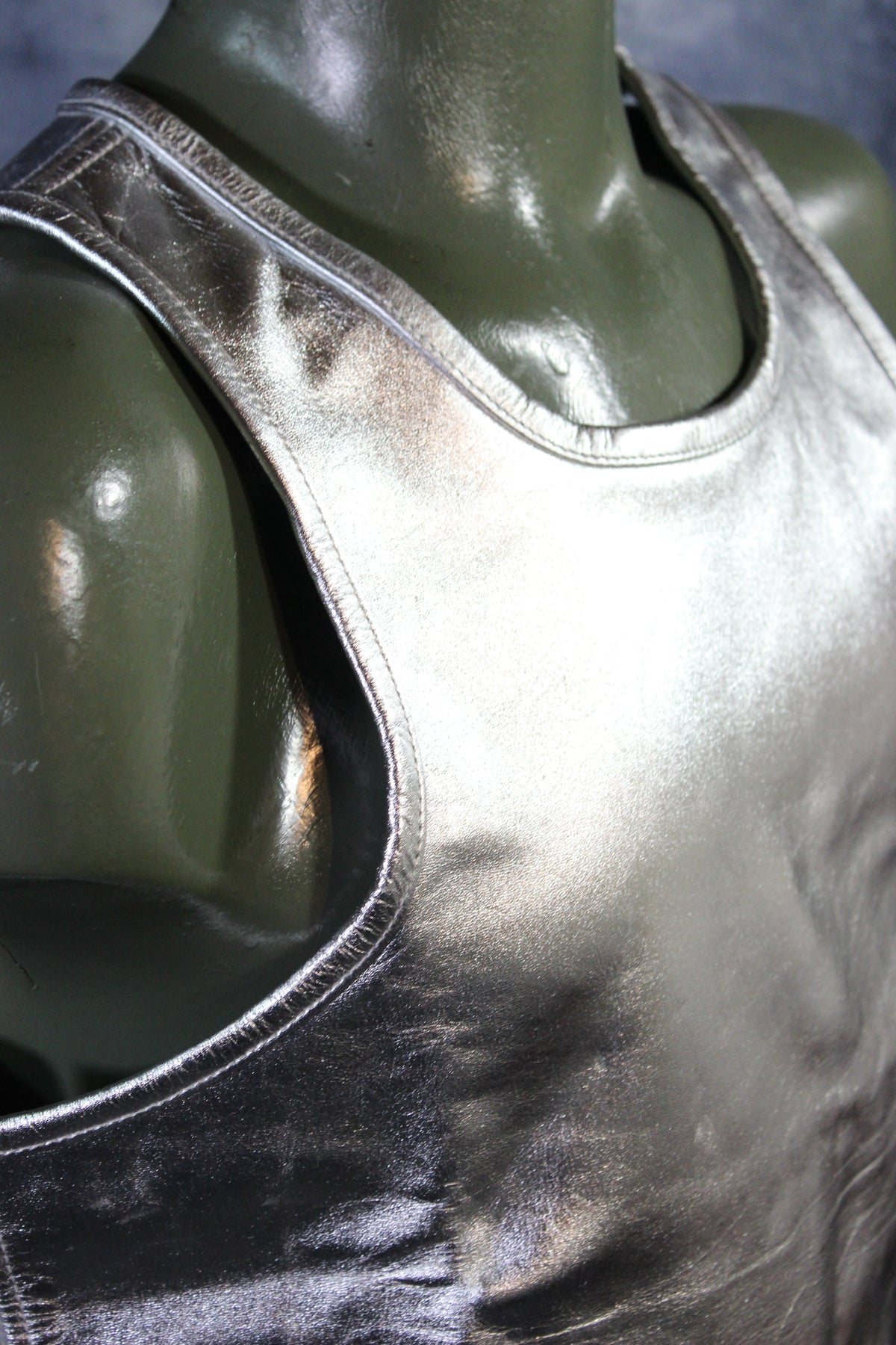 OnF Leather Tank Tops in Silver - view 3