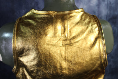 Otter and Fox Leather Tank Tops in Gold - view 4