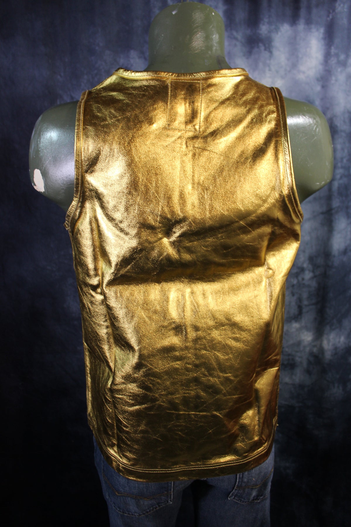 Otter and Fox Leather Tank Tops in Gold - view 5