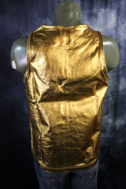 Otter and Fox Leather Tank Tops in Gold - view 5