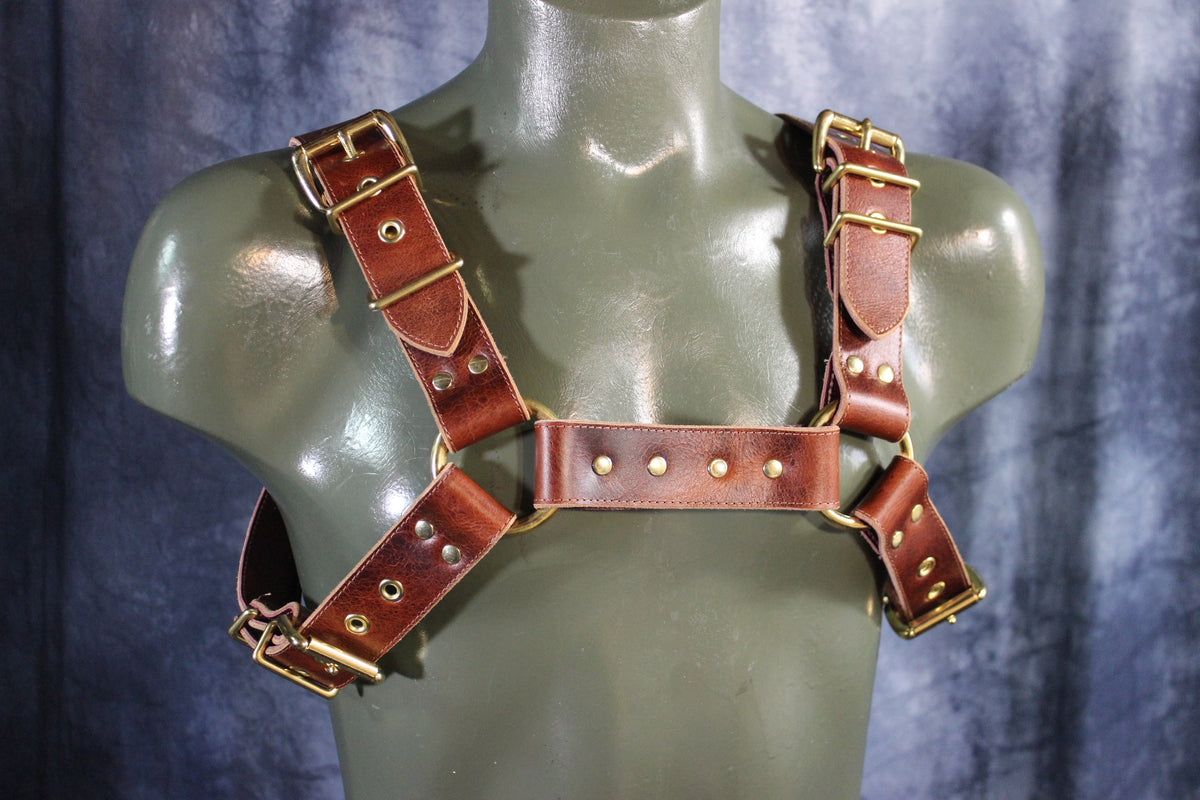 Mottled Latigo Bulldog Harness with Buckles - view 20