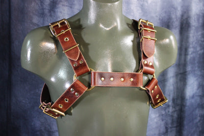 Mottled Latigo Bulldog Harness with Buckles - view 20