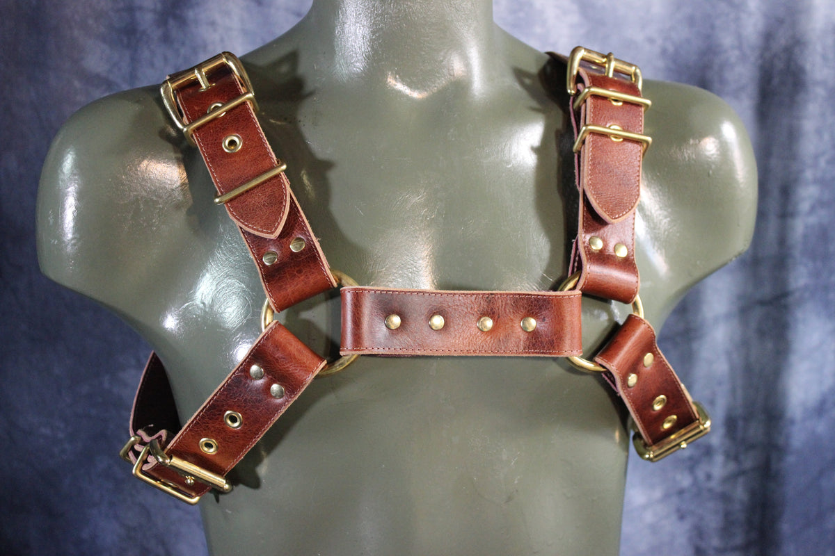 Mottled Latigo Bulldog Harness with Buckles - view 21