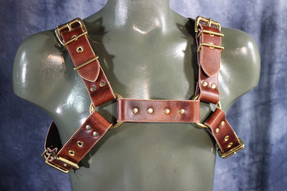 Mottled Latigo Bulldog Harness with Buckles - view 21