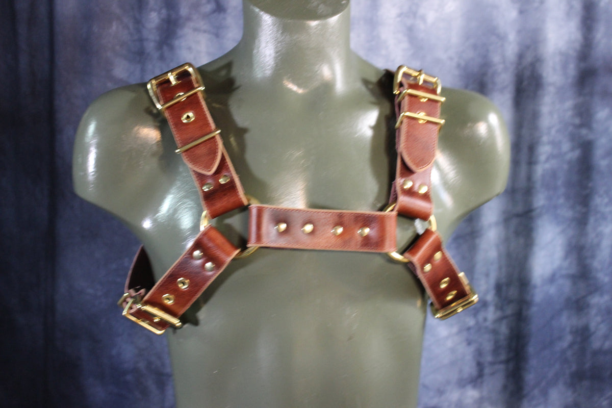 Mottled Latigo Bulldog Harness with Buckles - view 22