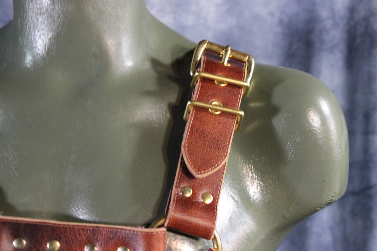 Mottled Latigo Bulldog Harness with Buckles - view 24