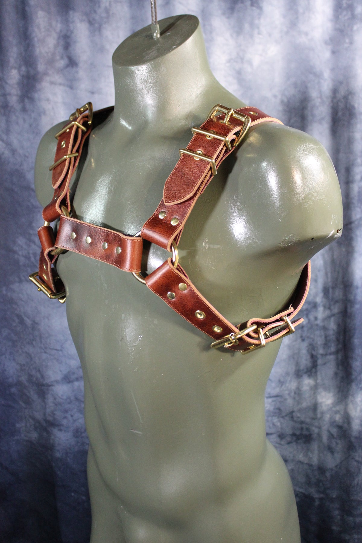 Mottled Latigo Bulldog Harness with Buckles - view 3