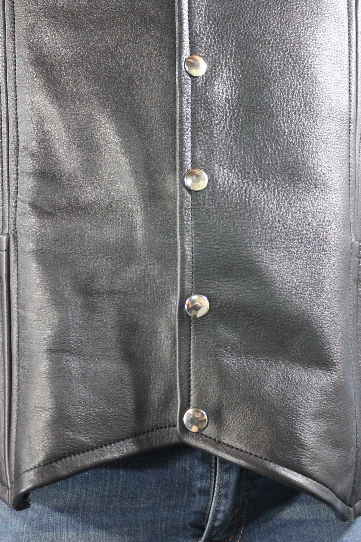 Black Leather Western Style Vest - view 5