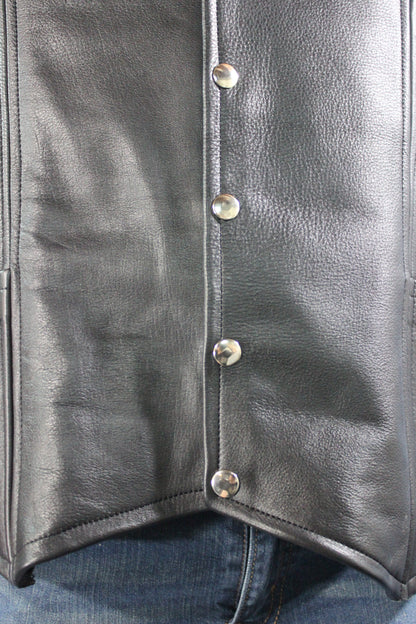 Black Leather Western Style Vest - view 5