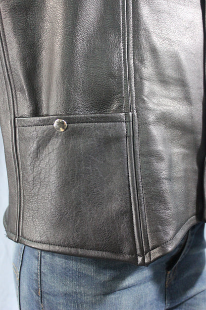 Black Leather Western Style Vest - view 6