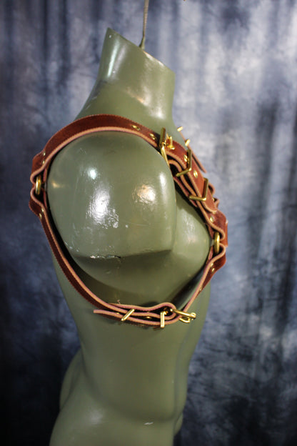 Mottled Latigo Bulldog Harness with Buckles - view 8