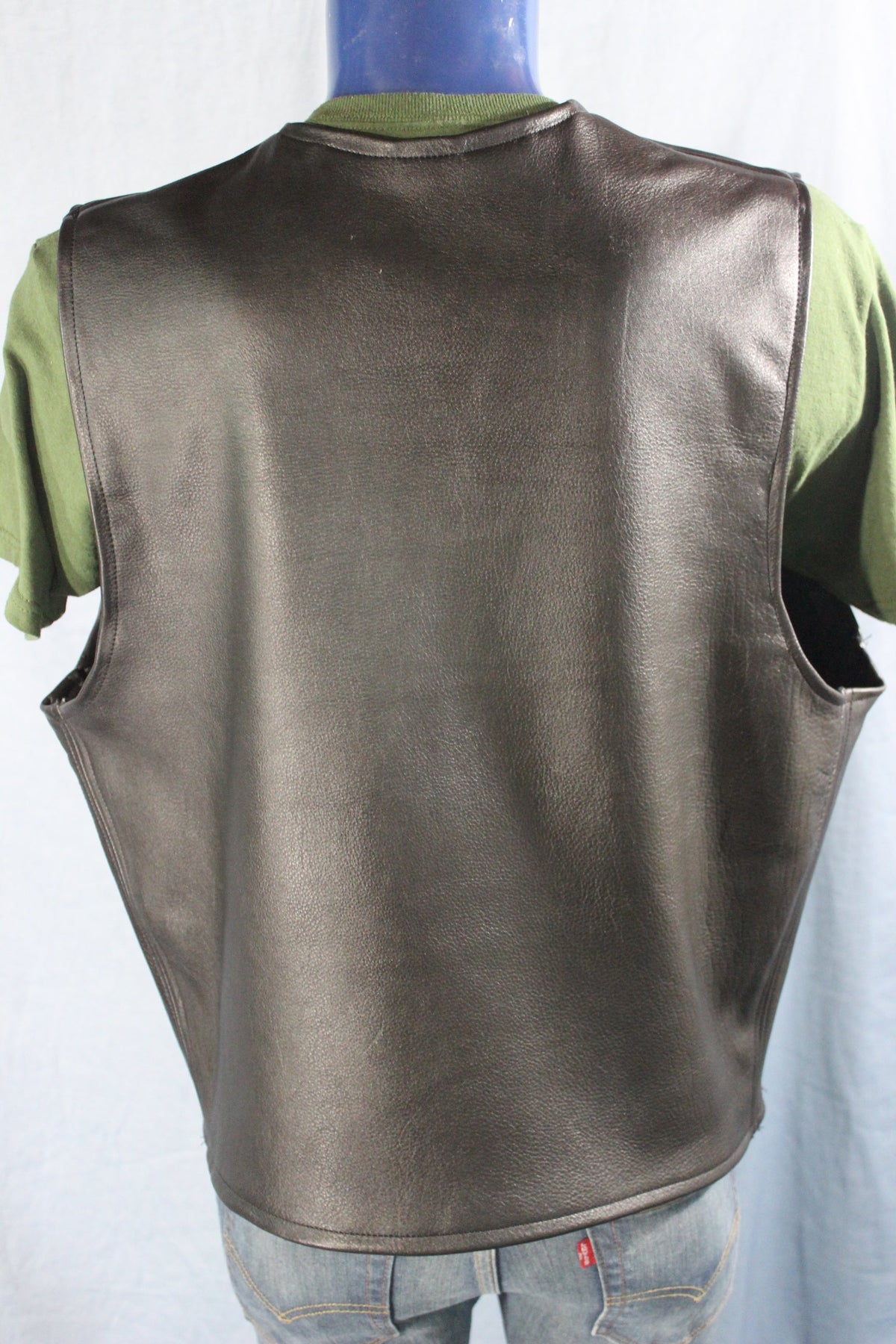 Black Leather Western Style Vest - view 2