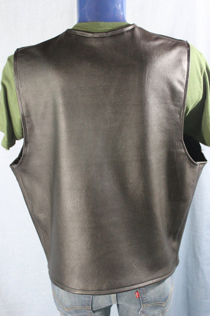 Black Leather Western Style Vest - view 2