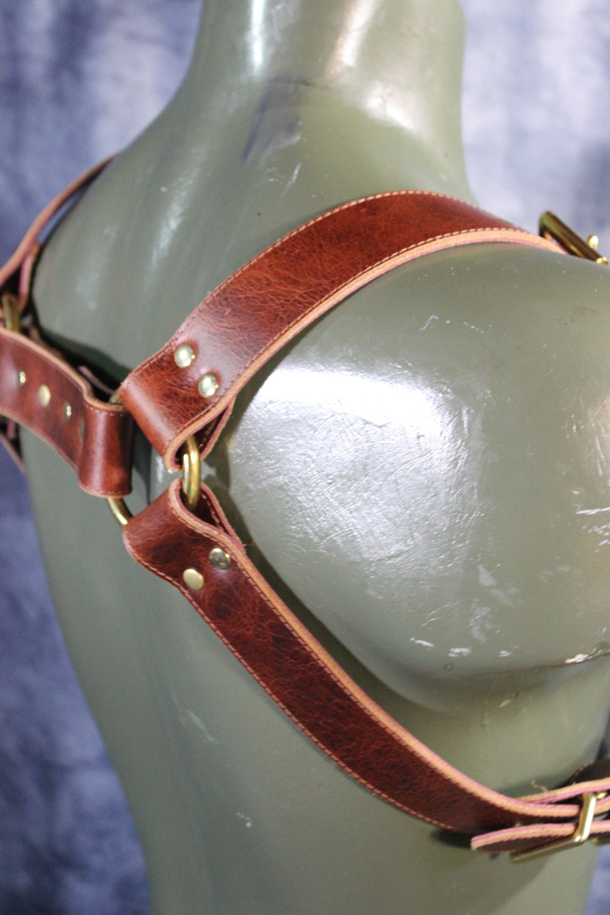 Mottled Latigo Bulldog Harness with Buckles - view 11