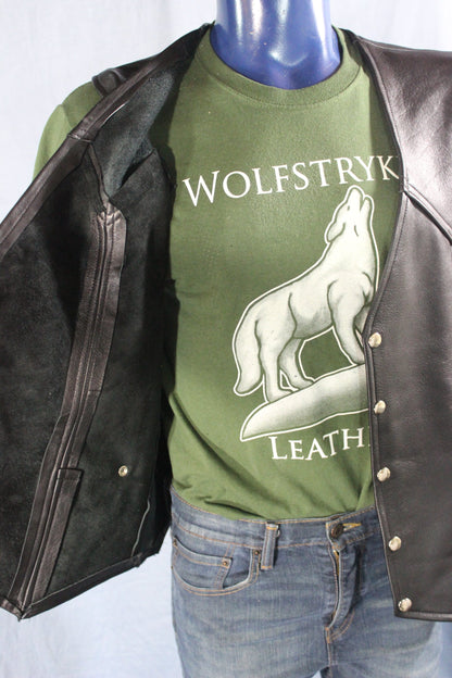 Black Leather Western Style Vest - view 3