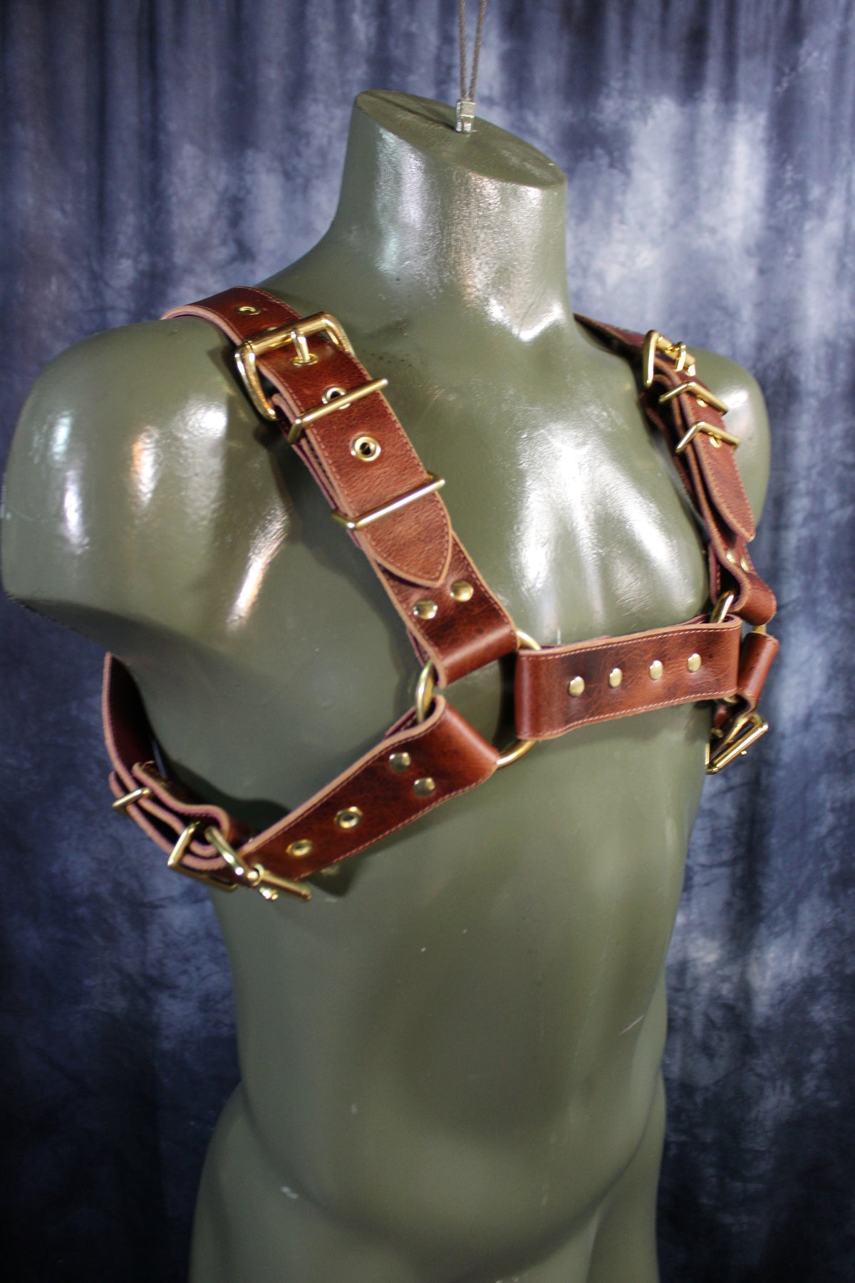 Mottled Latigo Bulldog Harness with Buckles - view 15