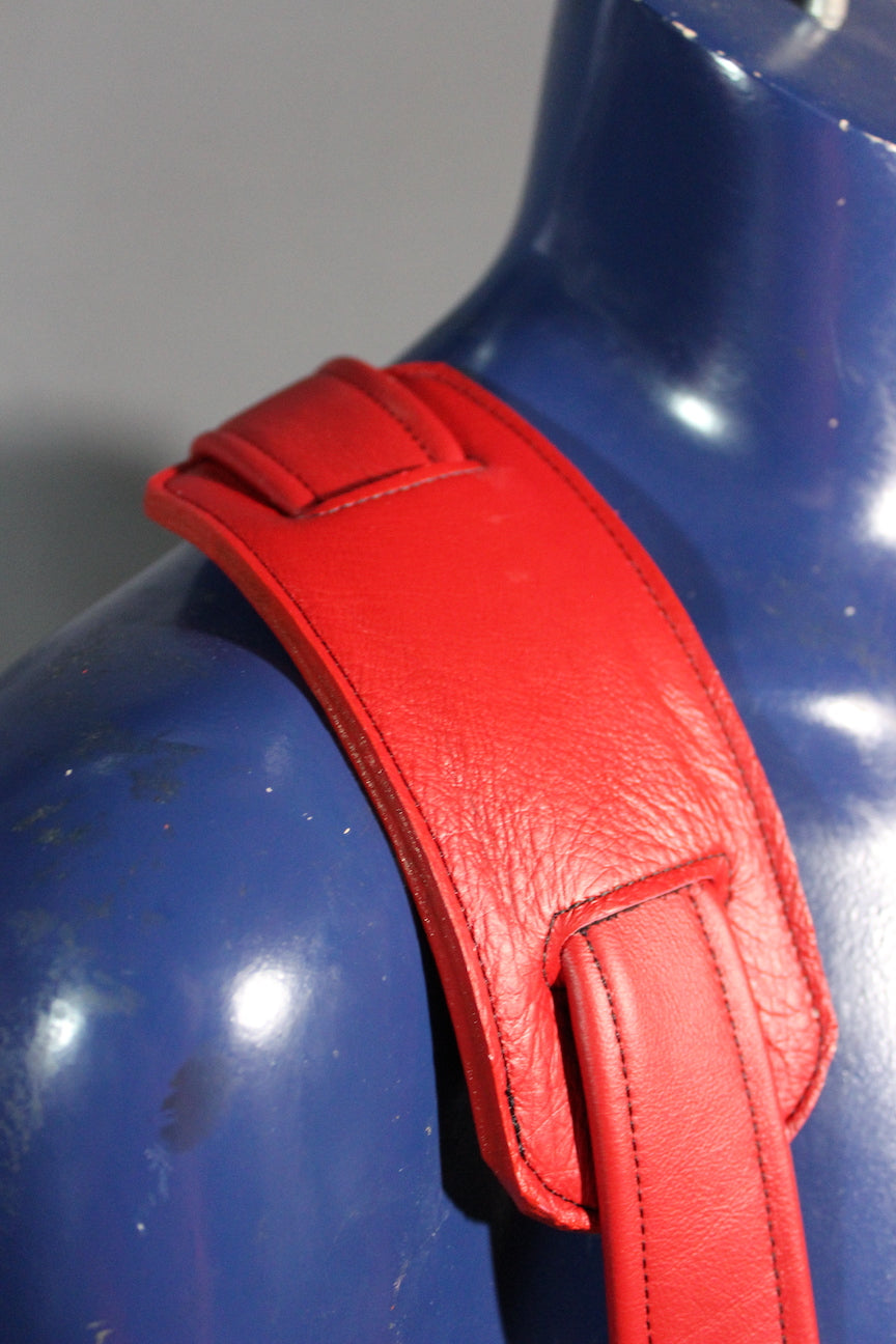 Padded Leather Suspenders with Decorative Hardware - view 10