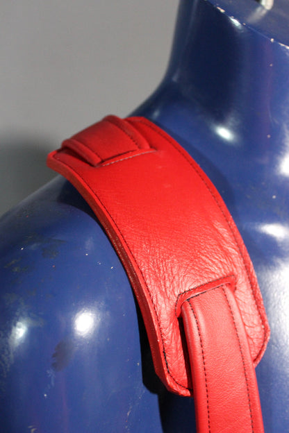 Padded Leather Suspenders with Decorative Hardware - view 10