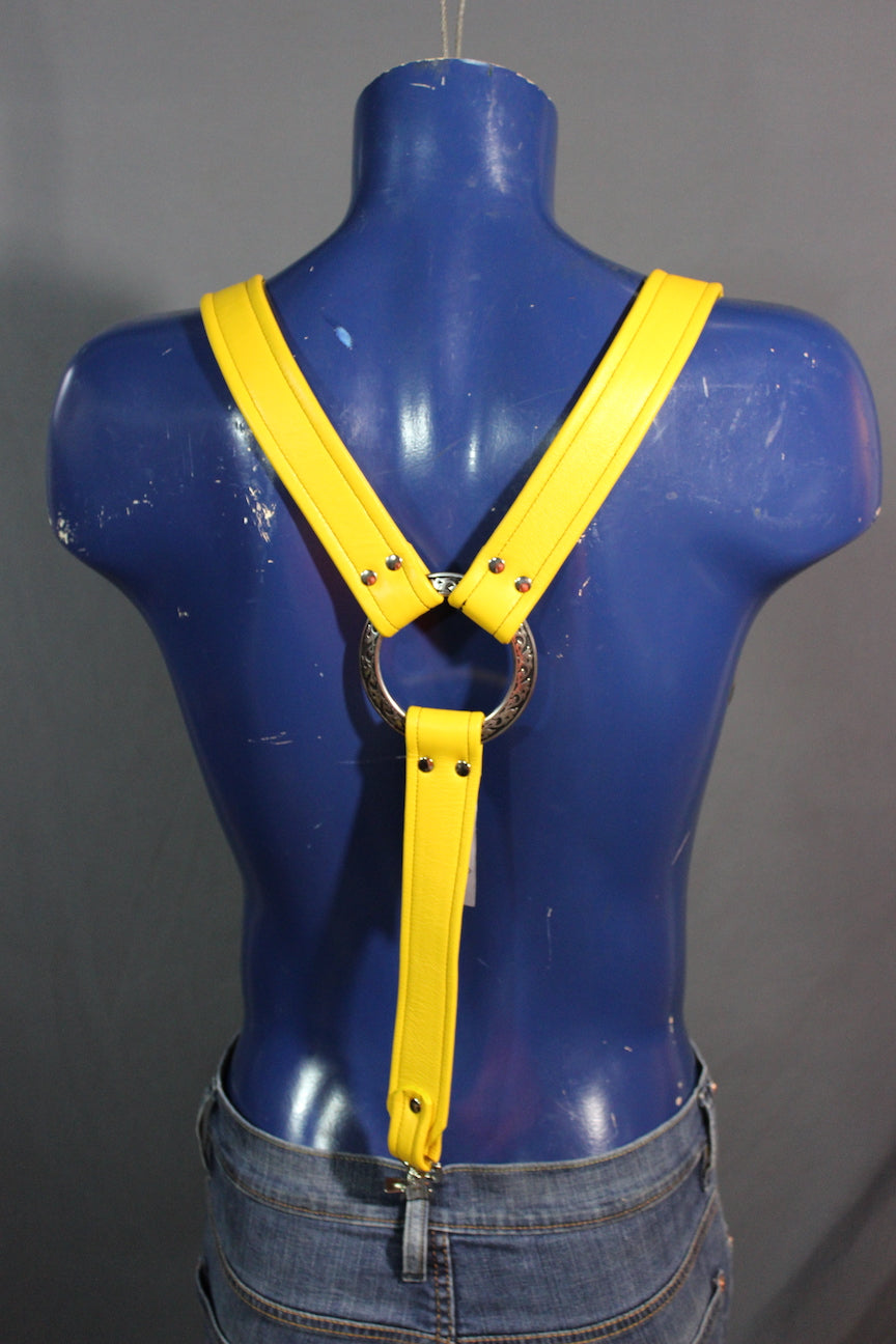 Padded Leather Suspenders with Decorative Hardware - view 27