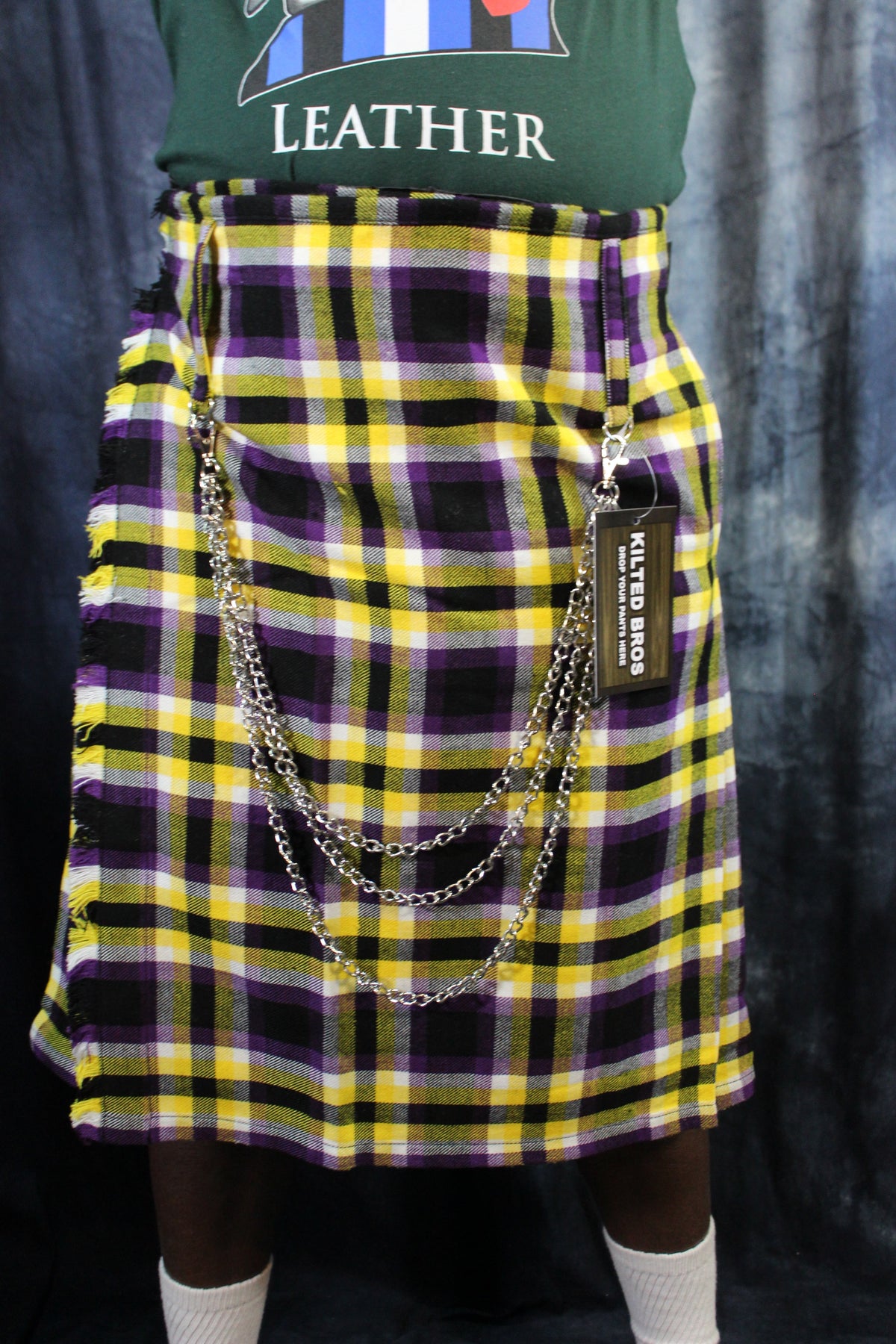 Non-Binary Pride Tartan Kilt - front view