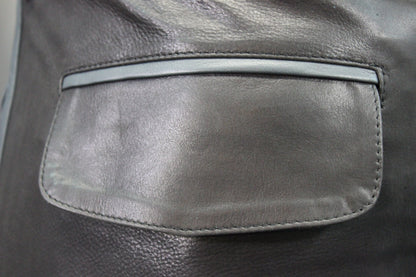 The Otter and The Fox Leather Formal Pants in Black with Grey Highlights - view 6