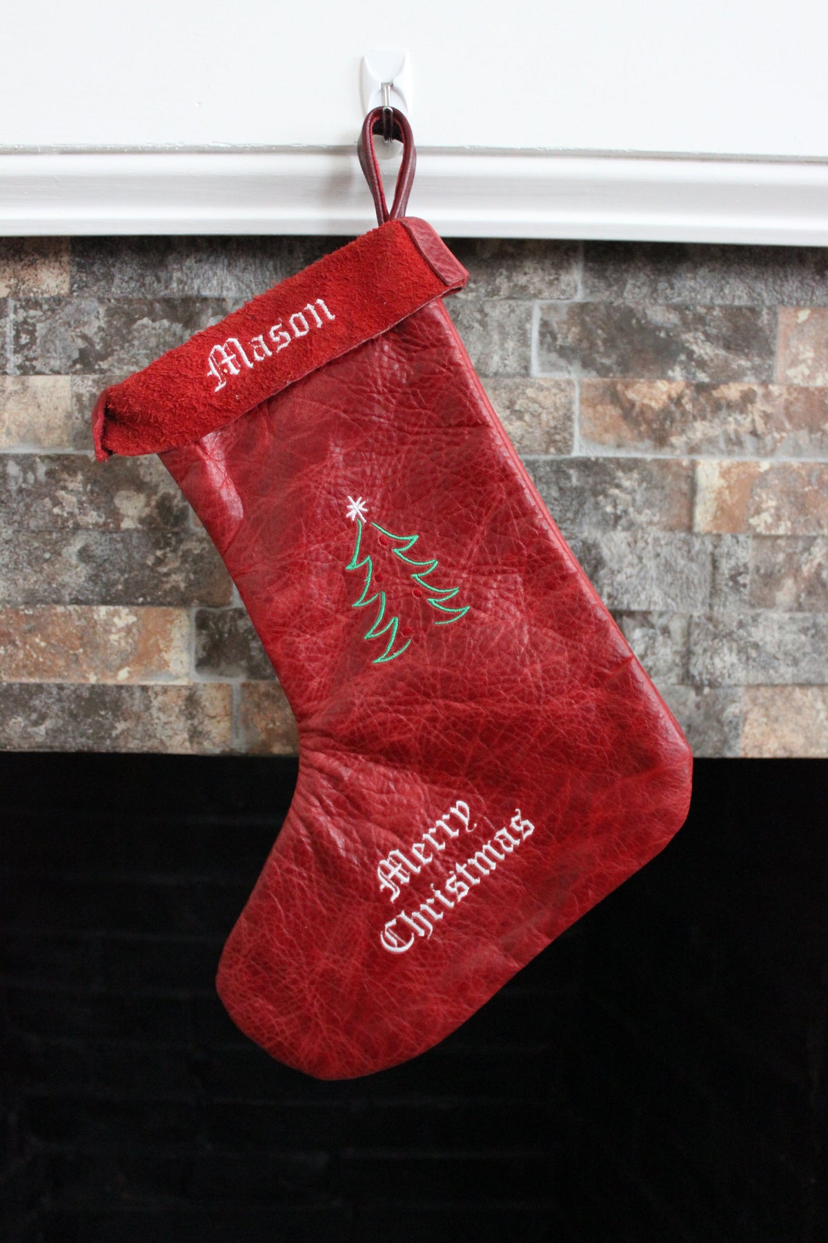 Leather Christmas Stockings - 100% Hand Made in the USA. Monogramming available. - view 11