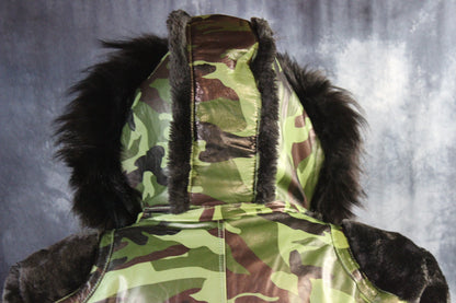 Camo Leather and Fur Jacket by Otter and The Fox - view 7