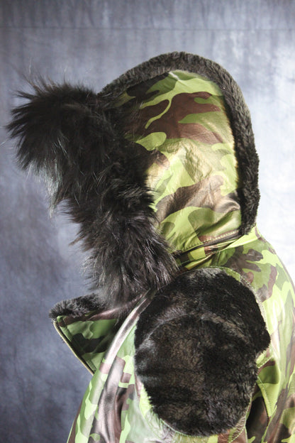 Camo Leather and Fur Jacket by Otter and The Fox - view 8