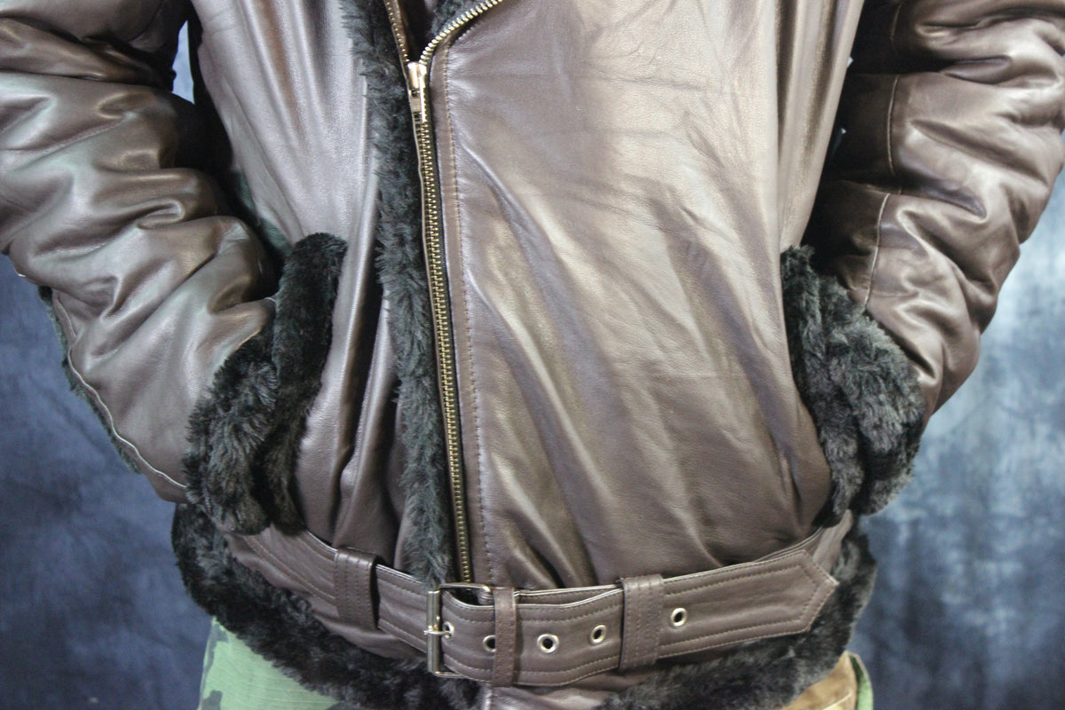Brown Leather and Fur Jacket by Otter and The Fox - view 3