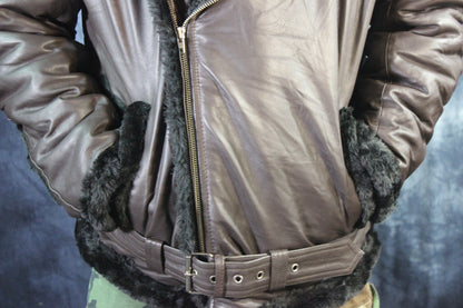 Brown Leather and Fur Jacket by Otter and The Fox - view 3