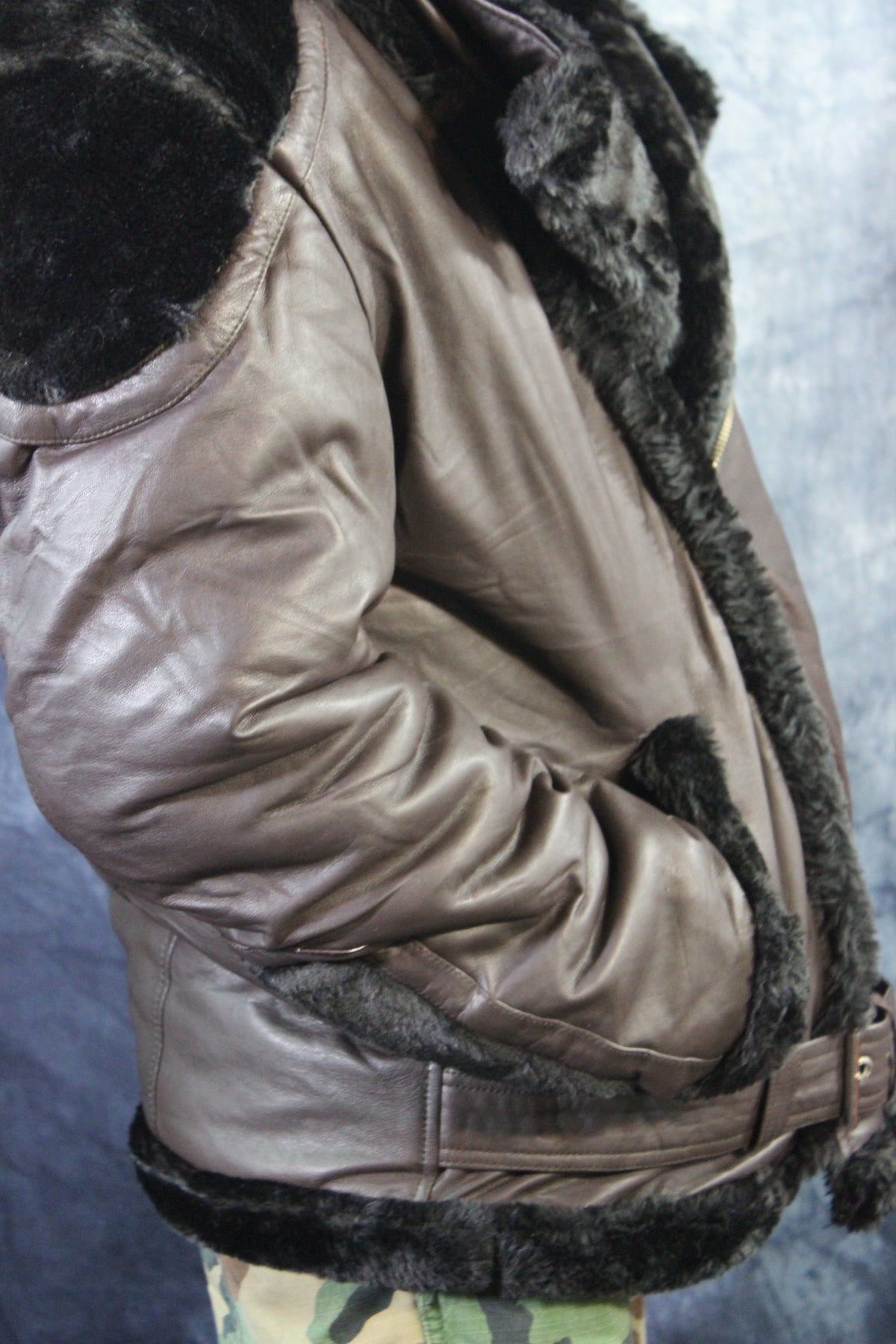 Brown Leather and Fur Jacket by Otter and The Fox - view 5